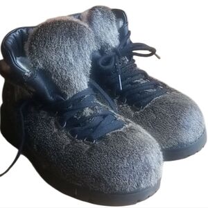 Saute-Mouton Boris Vintage Seal Leather & Sheepskin Ankle Boots Women's 5